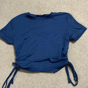 SHEIN cropped side scrunch top